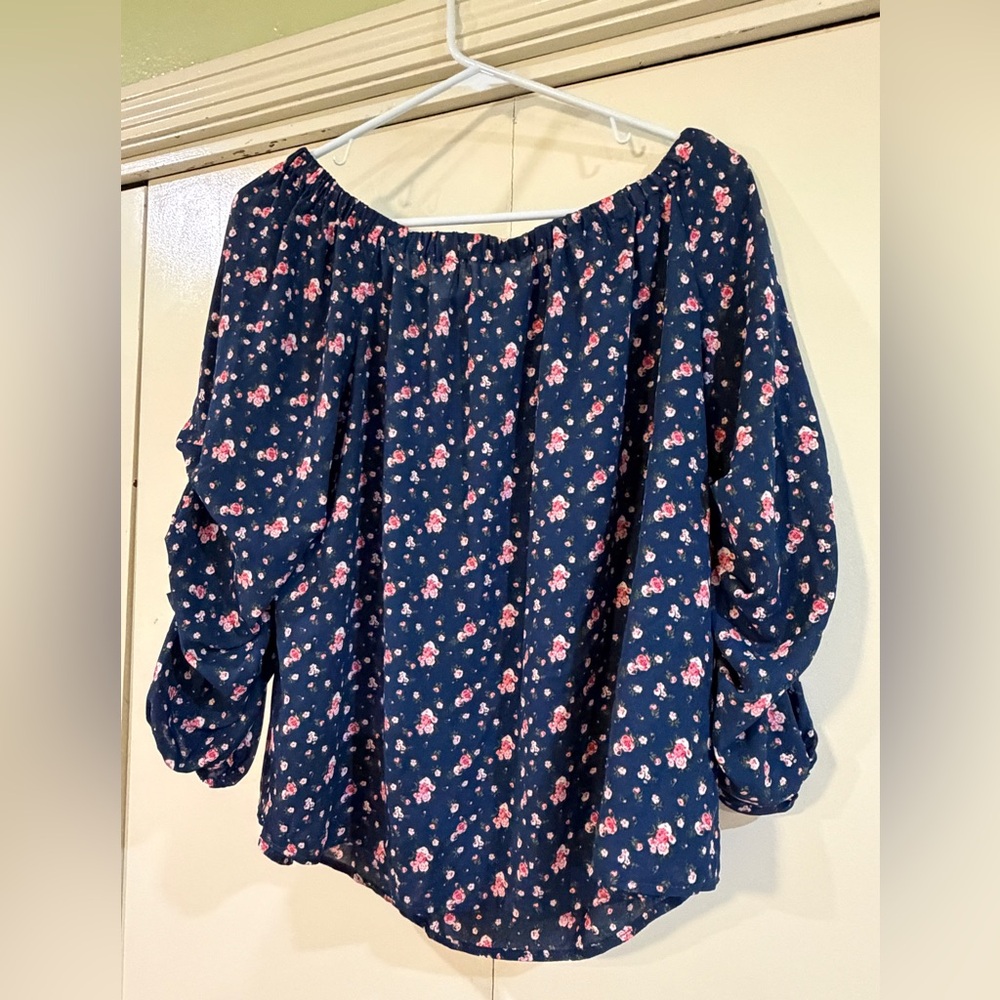 Collective Concepts Lani Ruched Sleeve Off The Shoulder Blouse Women’s XL